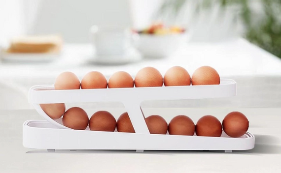 Контейнер для яиц Egg Pan · Двухуровневый органайзер – подставка для хранения яиц в холодильнике | Зображення 5