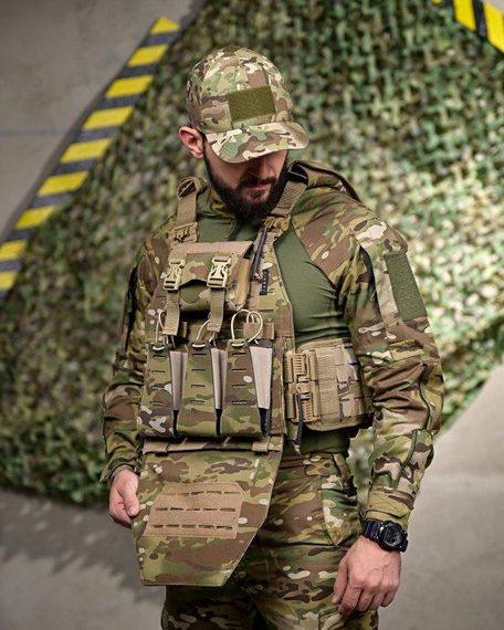 Плитоноска 4 быстрых сброса с напашником мультикам frezzi РП7349 | Зображення 1