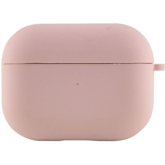 Силиконовый футляр с микрофиброй для наушников Airpods Pro Розовый / Pink Sand | Зображення 1