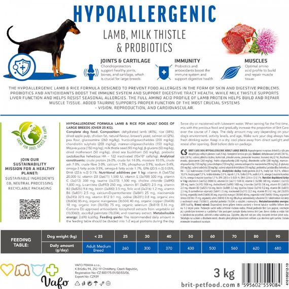 Корм сухий Brit Care Dog Hypoallergenic Adult Large Breed для собак великих порід гіпоалергенний з ягням 12 кг | Зображення 8