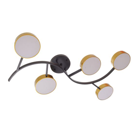 Люстра потолочная в зал LED 75W WW+NW+CW BK+G (BR-01 642C/5)