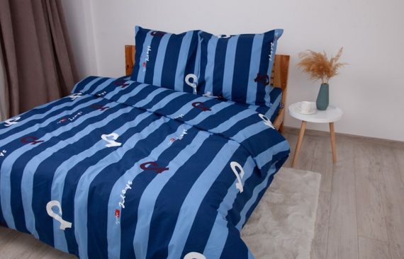 Постільна білизна євро ТЕП Soft dreams Line Blue 2-03859-26458 200х215 см блакитна