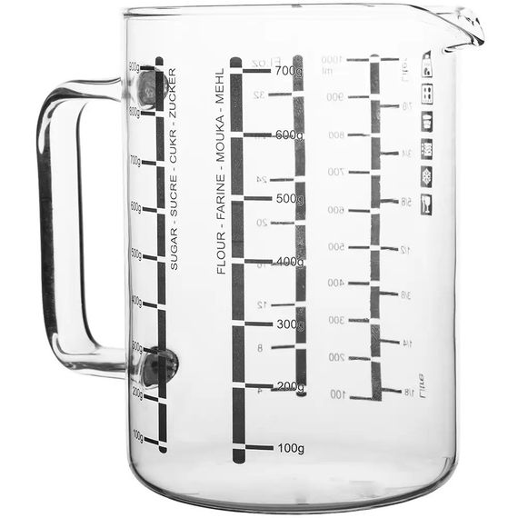 Мірний кухоль скляний Simax 1 л жароміцний з поділками для кухні та випічки (3843) | Зображення 2