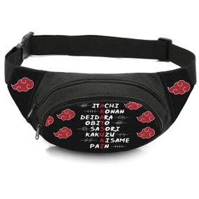 Сумка-бананка детская с принтом  Аниме Наруто Акацуки поясная сумка для мальчика (4465)