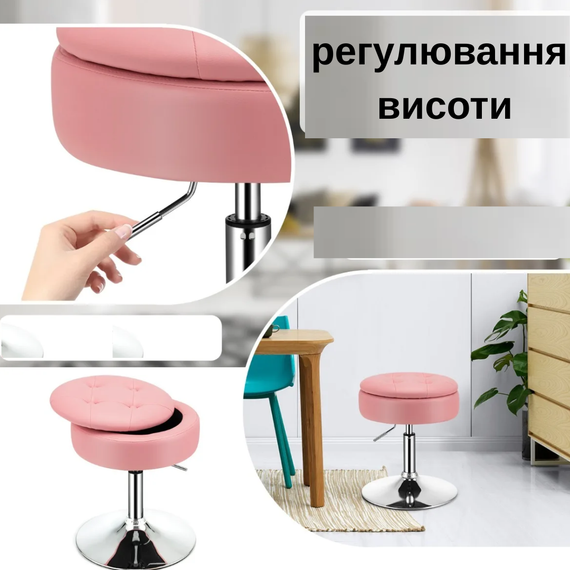 Крісло трансформер Costway Meri з місцем для зберігання рожевий | Зображення 9
