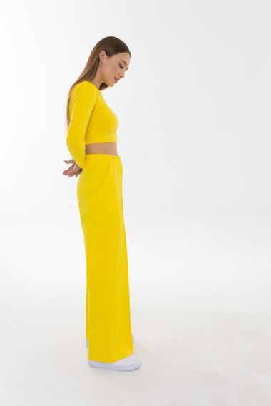 Кроп топ 4Profi с длинным рукавом желтый размер S 24536 | Зображення 1