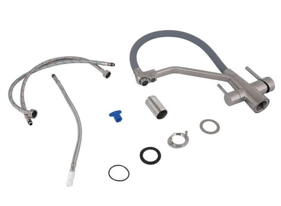 Змішувач для кухні Lidz Aria 020F3 з гнучким виливом з підключенням для питної води LDARI020F3GNK39211 | Зображення 6