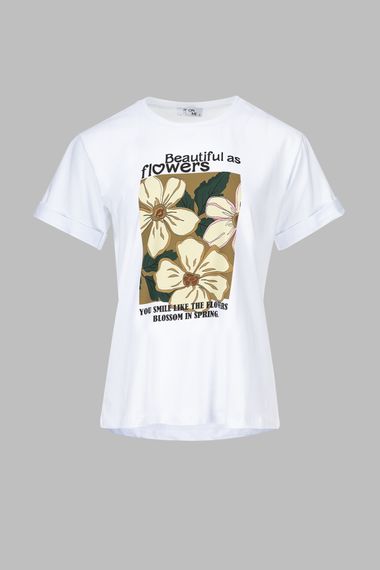 Футболка з принтом жіноча On me 70224 S Білий (2000990414328) | Зображення 7