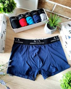 Мужские боксеры Armani Exchange, мужские трусы Армани, Хлопковые трусы Премиум качества Армани M, Темно-синий