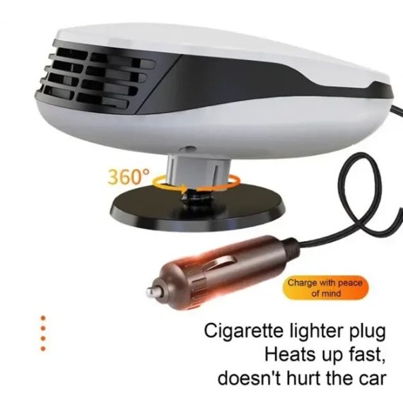 Обігрівач тепловентилятор автомобільний для обдування та обігріву салону та лобового скла, з поворотом на 2в1 | Зображення 3