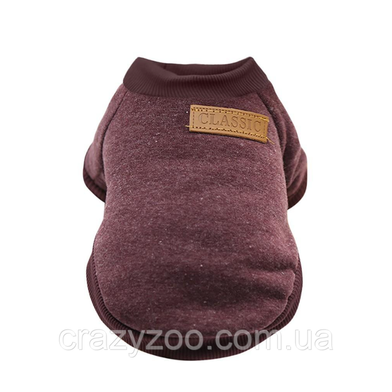 Кофта для собак и котов EcoToys Burgundy S рябая бордовая A: 25 см B: 32 см C: 20 см 7124 | Зображення 6