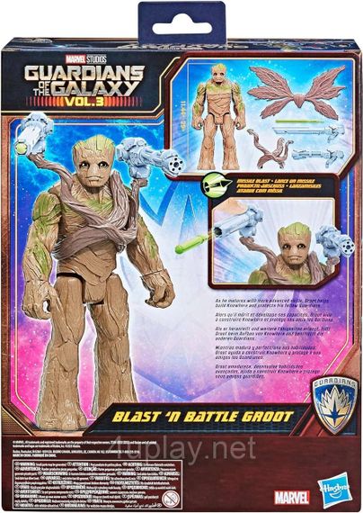 Ігрова фігурка Ґрут Марвел Вартові Галактики Оригінал Marvel Studios Blast 'N Battle Groot Action Figure Hasbro | Зображення 6