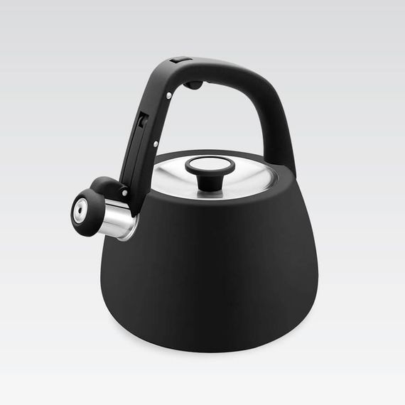 Чайник 2.5 л Maestro MR‑1318-BLACK из нержавеющей стали со свистком для всех типов плит
