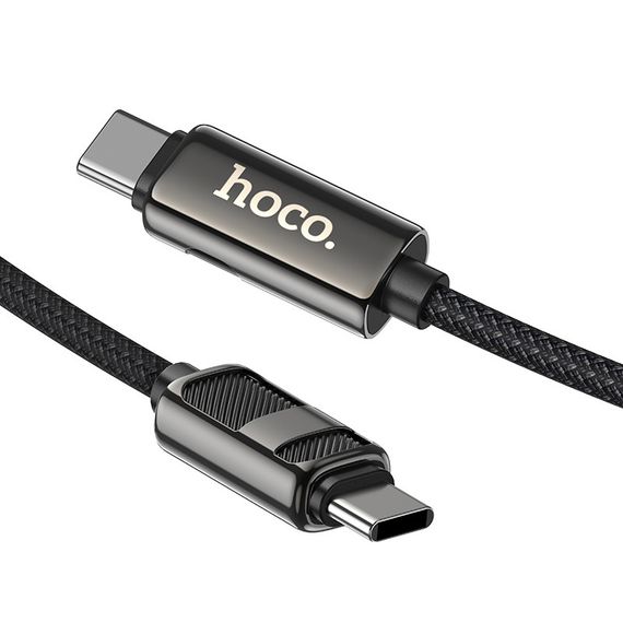 Дата кабель Hoco U137 Line with display Type-C to Type-C 60W (1.2m) Black | Зображення 2