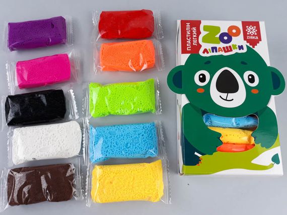 Пластилін легкий ZOOлипашки Коала" ZIRKA 140215 (10 різнокольорових стиків по 6 г) | Зображення 1