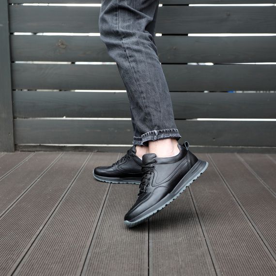 Кросівки чоловічі шкіряні 591351 Чорні 40 41 42 43 44 45 | Зображення 8