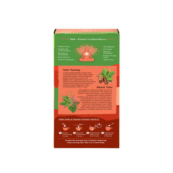 Органічний індійський чай Тулсі для покращення травлення  25 пакетиків Organic India 801541507603 | Зображення 1