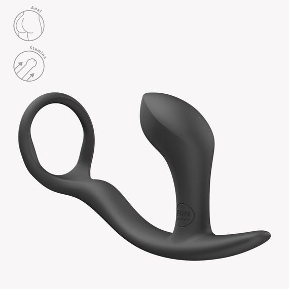 Анальная пробка с эрекционным кольцом Fun Factory Bootie Ring Black Sex Aura | Зображення 3