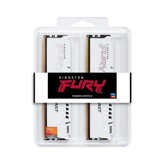 Модуль пам&#039;яті для комп&#039;ютера DDR5 64GB (2x32GB) 6400 MHz Beast White EXPO Kingston Fury (ex.HyperX) (KF564C32BWEK2-64) | Зображення 3