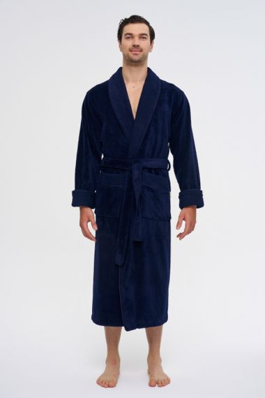 Мужской халат Nusa 1161 Тёмно-синий XL | Зображення 2