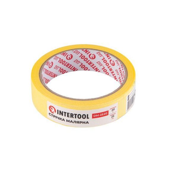 Стрічка малярська 25 мм, 20 м, жовта INTERTOOL DM-2520 | Зображення 1