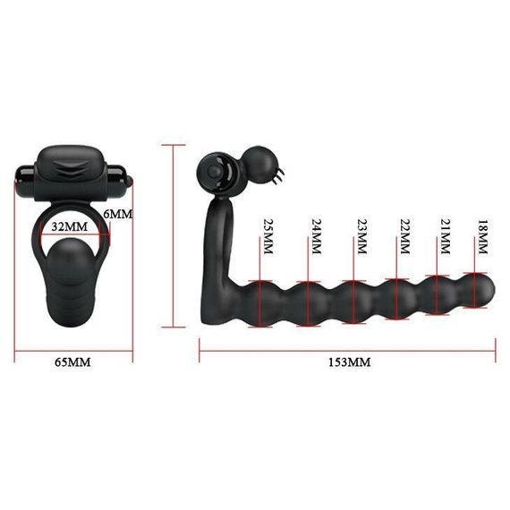 Виброкольцо с анальным стимулятором HERCULES sexstyle | Зображення 8