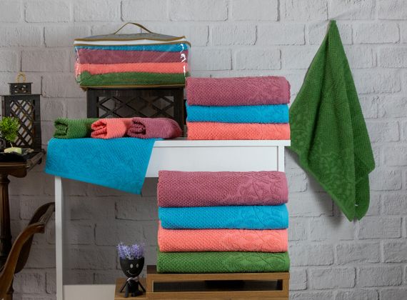 Набір рушників Zeron 128217 Туреччина 140*70  Махра Різні кольори