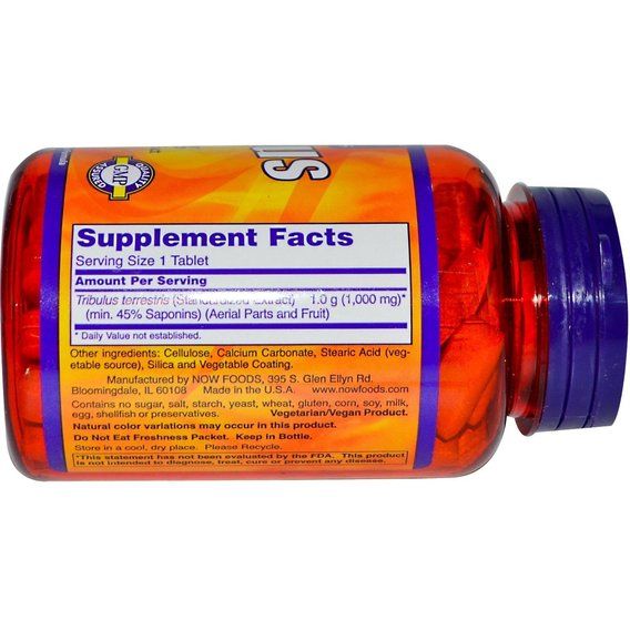 Тестостероновый комплекс NOW Foods Tribulus 1000 mg 90 Tabs | Зображення 1