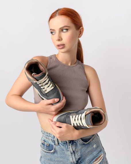 Женские кроссовки Air Jordan 4 x Off-White Grey Pink , Вьетнам , весна/лето/осень | Зображення 6