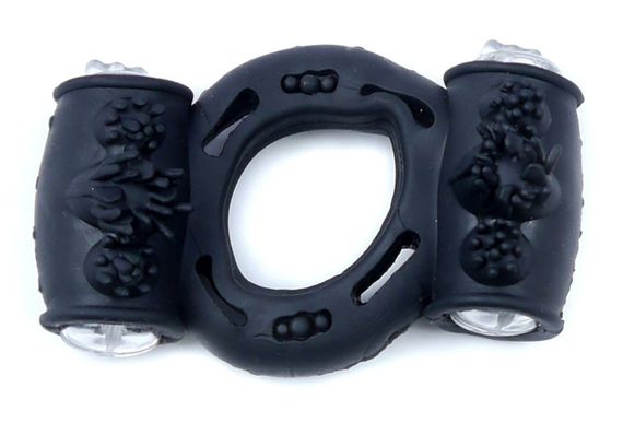 Ерекційне вібро кільце BOSS Vibrating Cock Ring Double Black, BS6700037 sexstyle