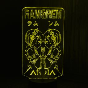 Акриловый светильник-ночник Рэм и Рам 3 желтый tty-n001384