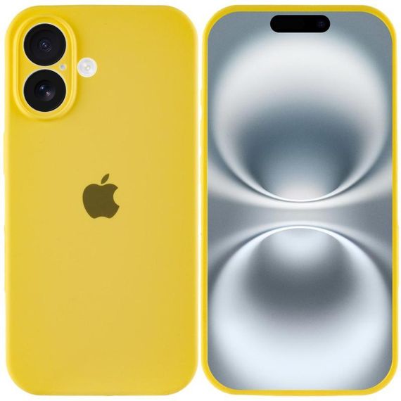 Чохол Silicone Case Full Camera Protective (AA) для Apple iPhone 16 (6.1") Жовтий / Yellow | Зображення 2