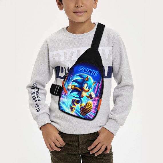 Сумка через плече дитяча Супер Сонік 29х17 см сумка слінг для хлопчика (02206)