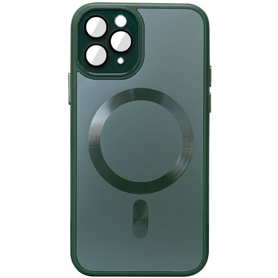 Чехол TPU+Glass Sapphire Midnight with MagSafe для Apple iPhone 15 Pro (6.1") Зеленый / Forest green