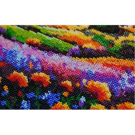 Набір для вишивання бісером "Вечоріє над лугом" AB-938 на натуральному холсті | Зображення 2