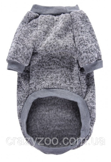Кофта для собак та котів EcoToys Grey XS ряба сіра A: 20 см B: 31 см C: 19 см 7074 | Зображення 1