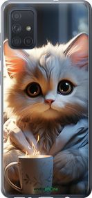 Чохол на Samsung Galaxy A71 2020 A715F Білий кіт "5646t-1826-2448"