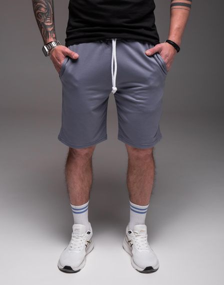 Мужские классические шорты трикотажные с карманами RA2246  цвет серый, размер L | Зображення 1