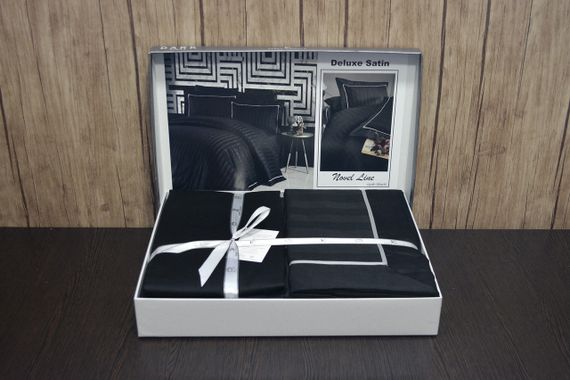 Постельное белье First Choice Deluxe Satin DARK 160х220 Novel Line Black | Зображення 2