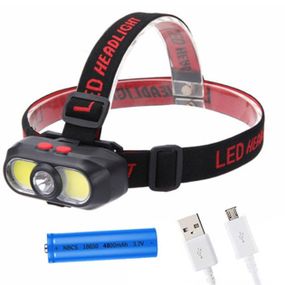 Фонарь налобный аккумуляторный KX-302-LED+2COB CD-19