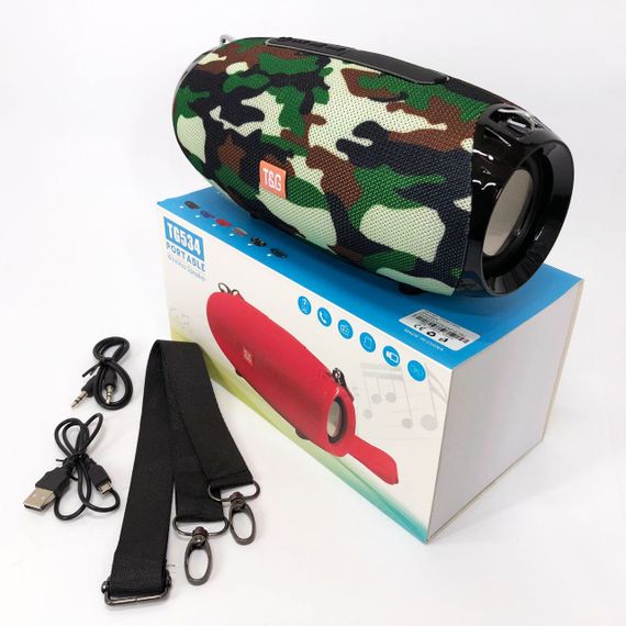 Портативна Bluetooth колонка TG534 SD IPX5 з ремінцем, гучна блютуз колонка. Колір: камуфляж | Зображення 6