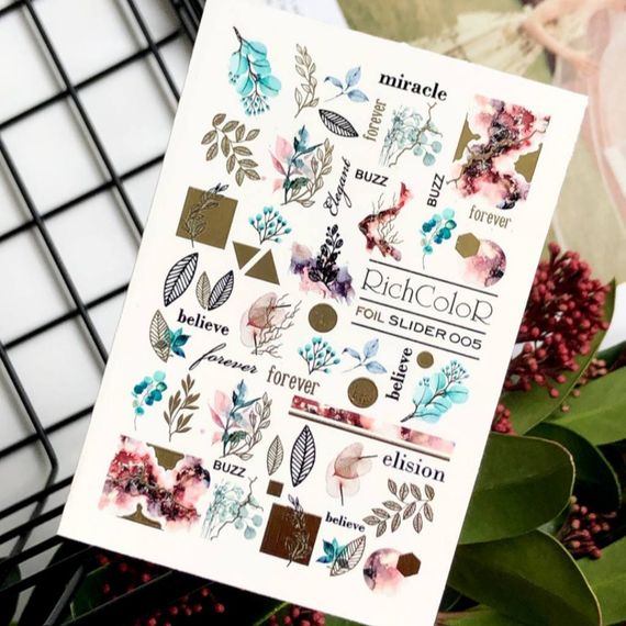 Фольгований слайдер RichColor 005 на водяній основі (6.5x9.5см) | Зображення 1