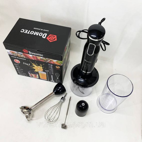 Портативний блендер подрібнювач Domotec R.314B 1800 Вт, Блендер для збивання крему і соусів NG-24 | Зображення 9