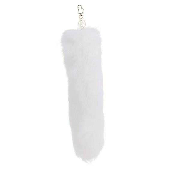 Металева анальна пробка Лисячий хвіст LOCKINK SEVANDA White Fox-Tail Anal Pear-shape Plug | Зображення 2