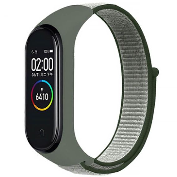 Ремешок Nylon New для Xiaomi Mi Band 3/4/5/6/7 Dark Olive / Green