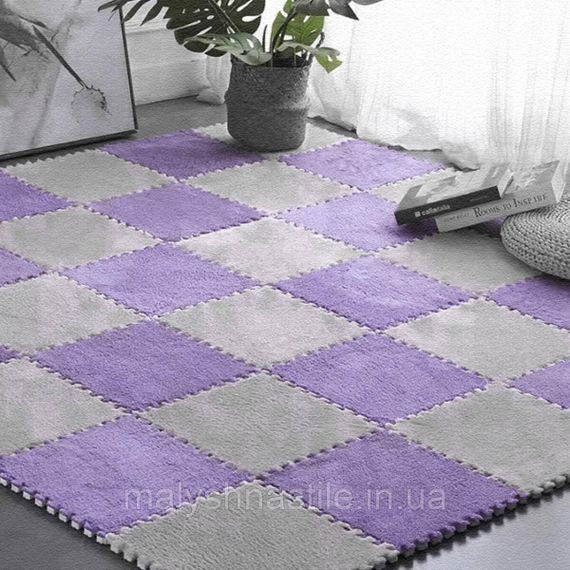 Підлога-пазл плюшевий ФІОЛЕТОВИЙ 30*30*1cm (D) SW-00002086 | Зображення 7