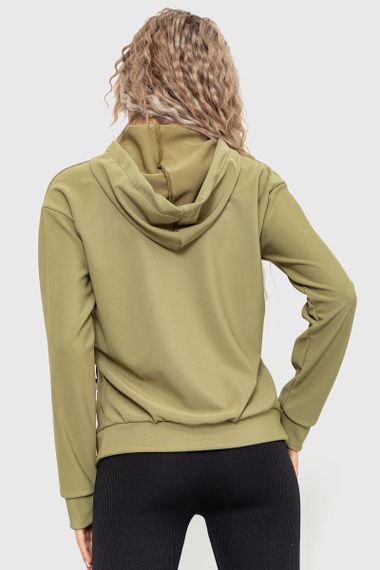 Худи женский с капюшоном  цвет оливковый 182R8030 | Зображення 3