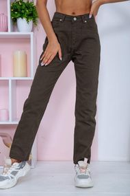 Женские джинсы МОМ прямого кроя цвет Хаки 164R3363