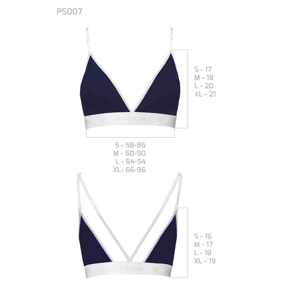 Спортивний топ з подвійними бретелями Passion PS007 TOP navy blue,, S | Зображення 5
