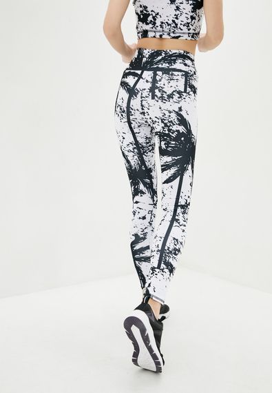 Спортивні легінси 4Profi з принтом "Тропік" білий з чорним розмір M дайвінг 15971 | Зображення 3